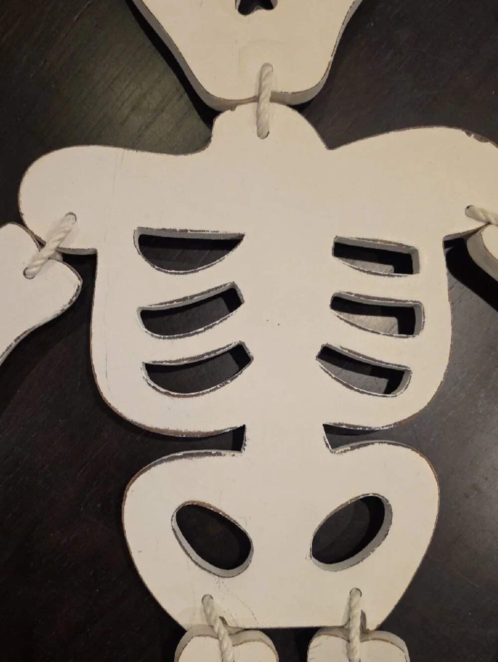 Halloween White Wooden Hanging Skeleton, 27